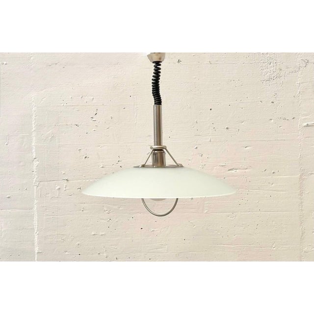 Mid-Century Modern Vintage Pendant Lamp with Opal Glass Shade, 1970s For Sale - Image 3 of 11