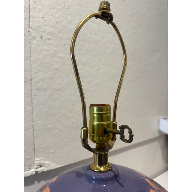 Set of 2 Vintage Hand Painted Patterned Lamps For Sale In Providence - Image 6 of 10