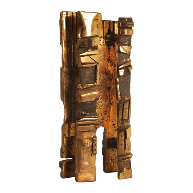 French Mid 20th Century Brutalist Abstract Bronze Sculpture For Sale - Image 3 of 12