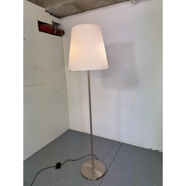 Silver Mid-Century Modernist Italian Floor Lamp from Fontana Arte, 1980s For Sale - Image 8 of 16