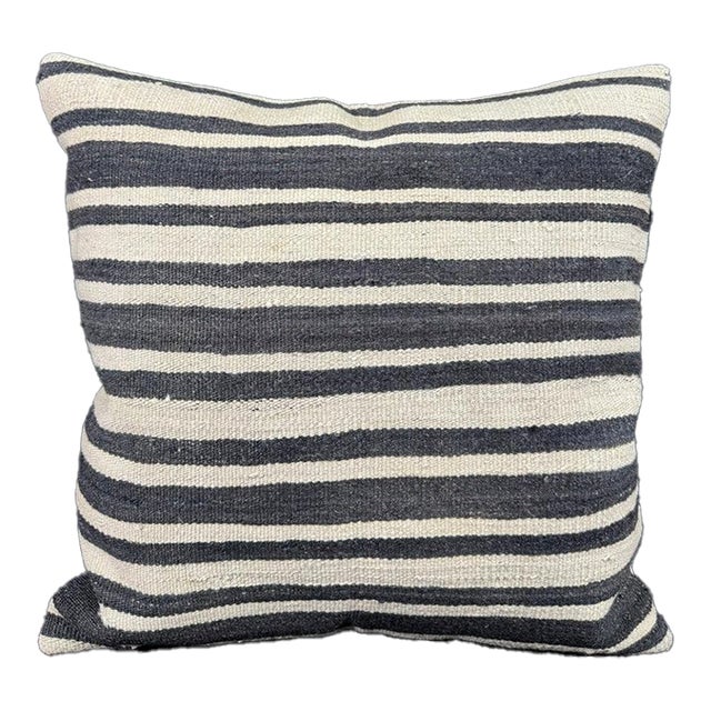 Turkish Hemp Pillow Cushion Natural Beige Black Pillow Cushion Cover 24x24 For Sale