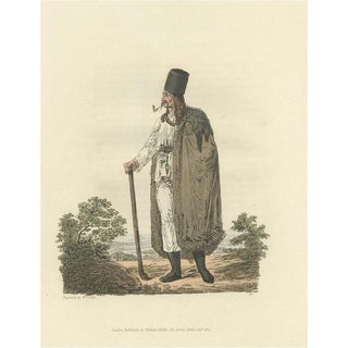W. Ellis, Costume Illustration of a Peasant from Hungary, 1804, Hand-Colored Print For Sale