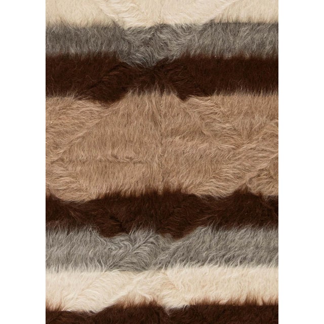 Taurus collection modern striped handmade goat hair rug by Doris Leslie Blau Size: 5'4" × 7'7" (162 × 231 cm) Naturally...