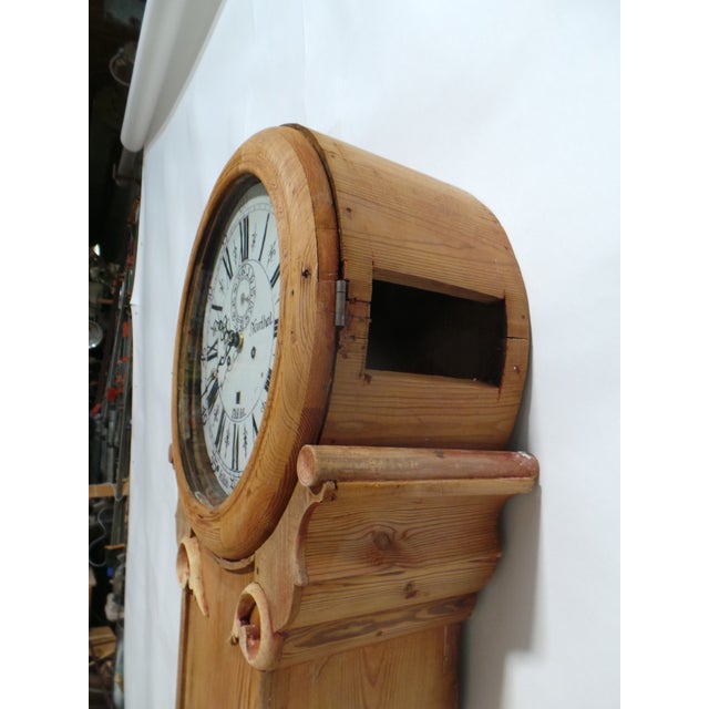 Swedish Natural Wood Mora Clock For Sale - Image 4 of 10