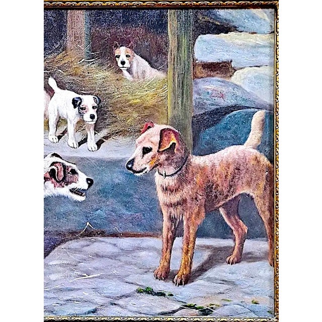 “Jack Russells in a Barn” by f.m. Hollams (1877-1963) For Sale In San Francisco - Image 6 of 8