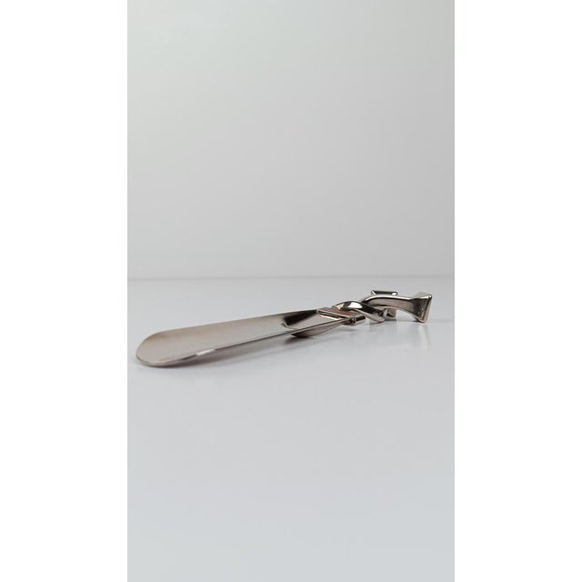 Green Shoehorn in Silver-Plated Metal and Red and Green Enamel Stripes from Gucci, 1970s For Sale - Image 8 of 16