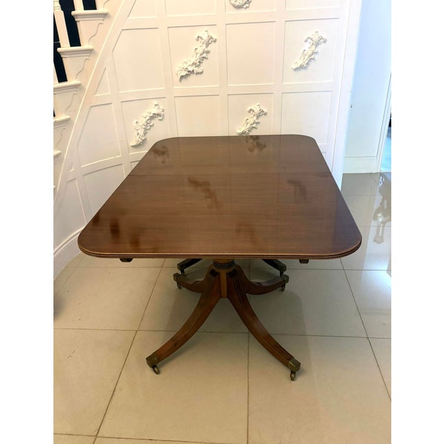 Brown Antique Regency English Figured Mahogany Extending Dining Table, 1920s For Sale - Image 8 of 12