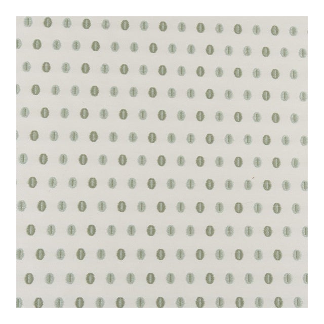 Materialworks by Hable Moka Embroidered Performance Fabric in Celadon For Sale