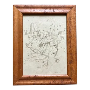 1940’s Original Abstract Modernist Female Nude Drawing “a Jug Of”