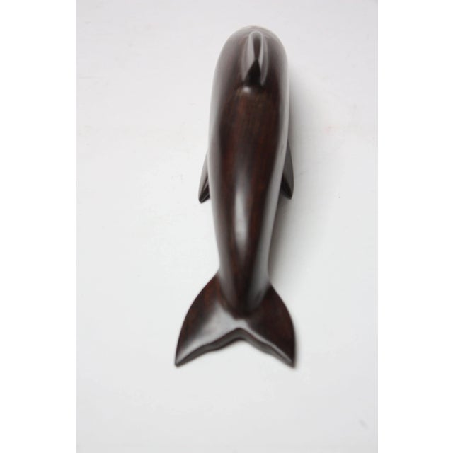 1970s Vintage Ironwood Dolphin Sculpture For Sale - Image 5 of 9