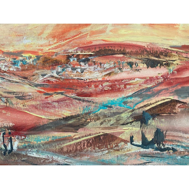 Zvi Adler, Hungarian Israeli Large Landscape Painting of Judean Hills, Jerusalem, Israel For Sale - Image 4 of 8