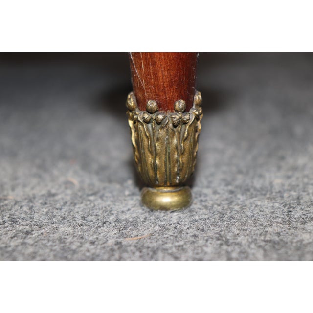 Brown Pair of Early 20th C. French Louis XVI Bronze Mounted Marble Top Nightstands For Sale - Image 8 of 15