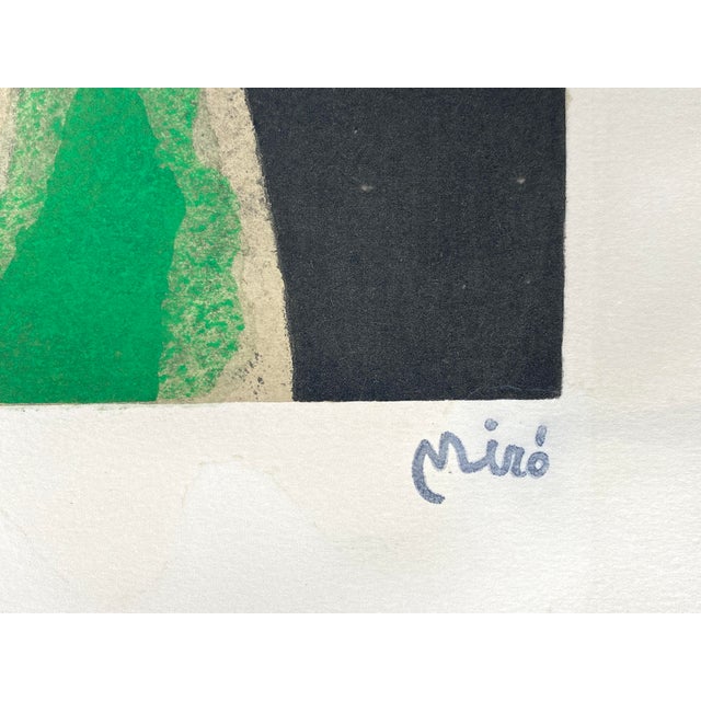 Black Joan Miro, Oiseau dans un Paysage, 1960s, Lithograph For Sale - Image 8 of 17
