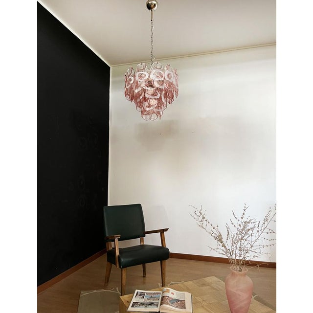 Pink Vintage Italian Murano Chandelier, 1990s For Sale - Image 8 of 16