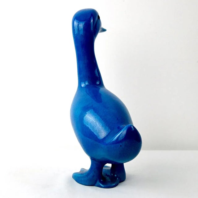 1950s Mid-Century Duck & Sparrows in Blue Ceramic by Georges Cassin, Set of 5 For Sale - Image 5 of 18