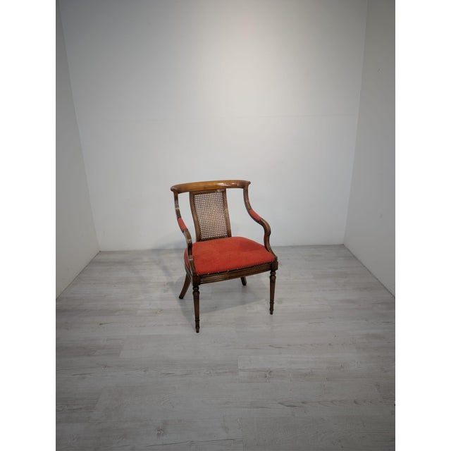Brown Biedermeier Armchair with Raffia, 1950s For Sale - Image 8 of 15