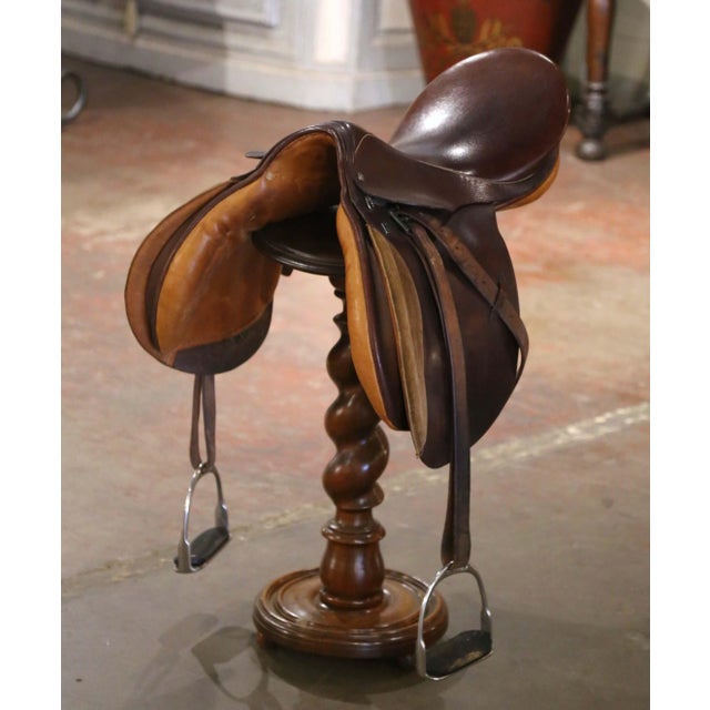 Late 20th Century Vintage Stubben Siegfried Swiss Brown Leather Horse Saddle For Sale - Image 5 of 11