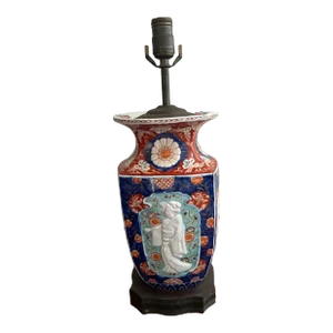 Late 19th Century Japanese Imari Lamp With Embossed Detail