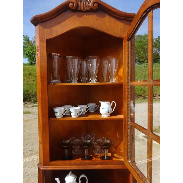Vintage Glass Corner Display Cabinet, 1980s For Sale - Image 6 of 18