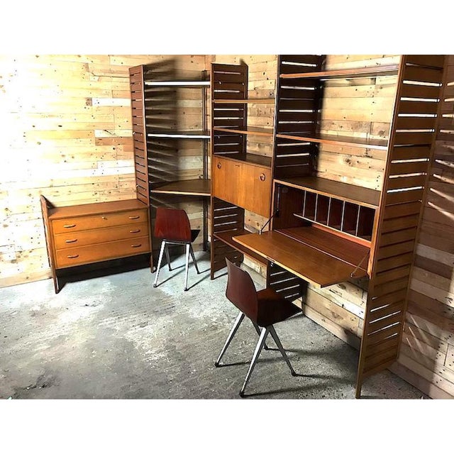 Freestanding Teak Corner Wall Shelf For Sale - Image 12 of 13