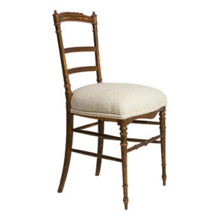 19th Century Napoleon III Chiavari Chair With Upholstered Seat For Sale