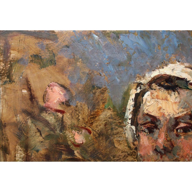 1950s Janis Rikmanis, At the Autumn Garden, Oil on Cardboard For Sale - Image 5 of 9
