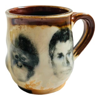 Studio Pottery Mug - Monkeys and George W Bush For Sale