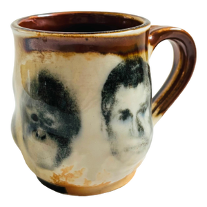 Studio Pottery Mug - Monkeys and George W Bush