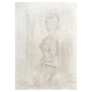 Henri Fehr, En tenue de soirée, 1935, Pencil on Paper For Sale