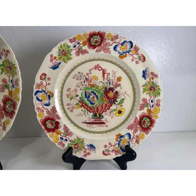 Mason's Ironstone Strathmore Pattern by Mason’s England - Ironstone Set of 15 Dinner and Luncheon Size For Sale - Image 4 of 11