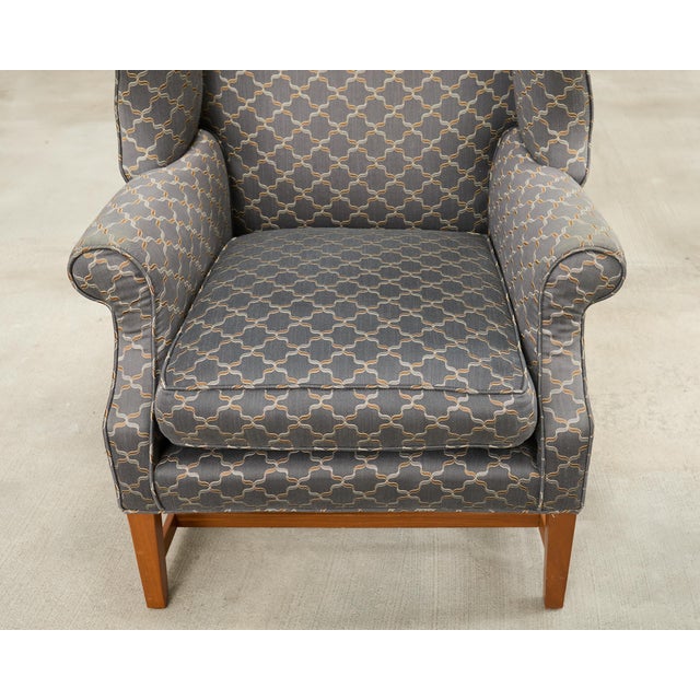 Pair of Midcentury English Georgian Style Wingback Chairs For Sale - Image 10 of 17