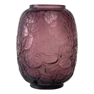Amethyst-Tinted Monnaie du Pape Vase from René Lalique, 1914 For Sale