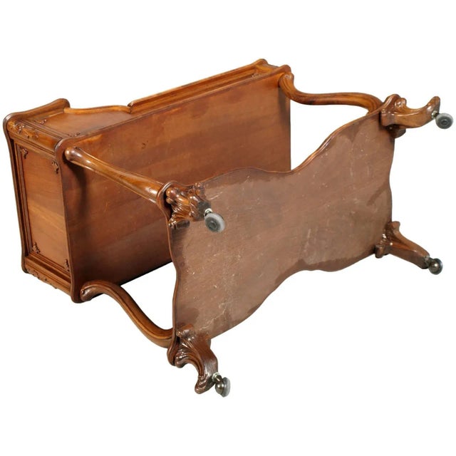 Wood Baroque Carved Walnut Bar Cart, 1920s For Sale - Image 7 of 9