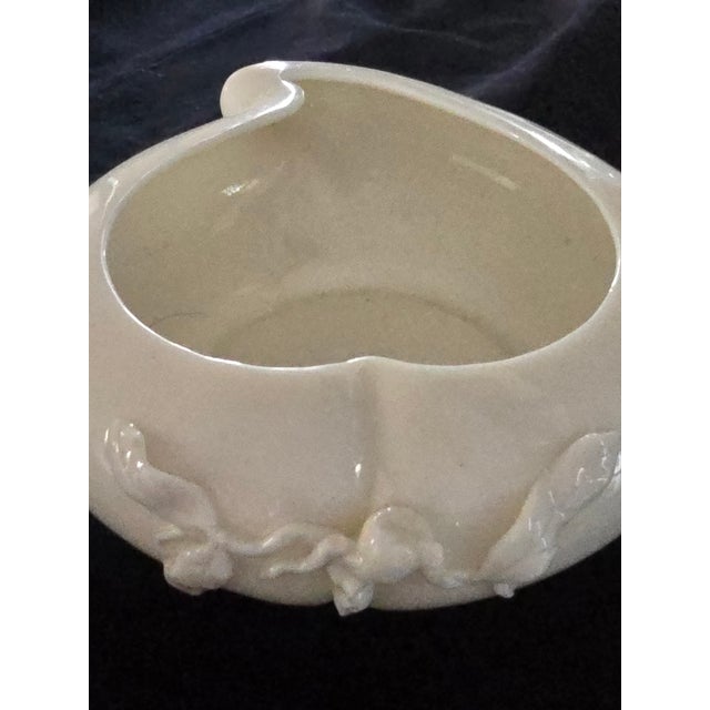 Chinese Vintage Chinese Blanc De Chine–Style Lotus Porcelain Bowl With Hallmark For Sale - Image 3 of 10