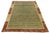 This authentic hand-knotted Gabbeh wool rug features a striking moss and olive green field framed by a terracotta red and...