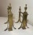Pair of 2 Antique 19th Century Victorian Brass Fireplace Andirons Fire Dogs Rest For Sale - Image 4 of 10