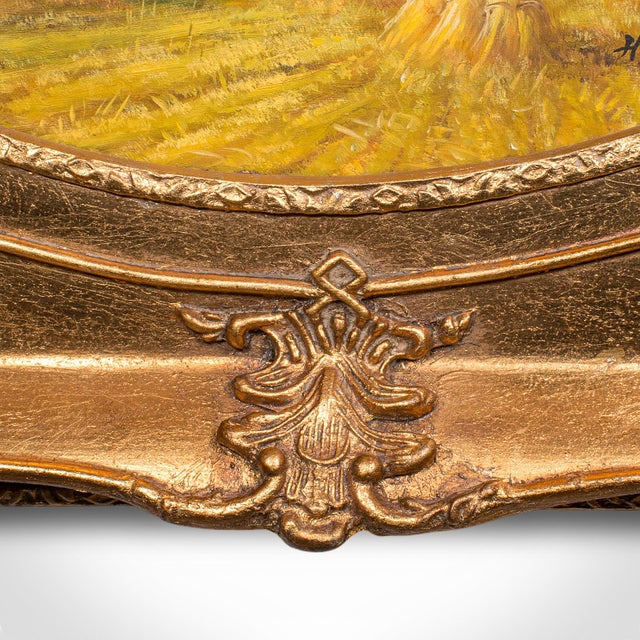 Gold Vintage Landscape Painting, English School, Art, Countryside Picture, Circa 1950 For Sale - Image 8 of 11