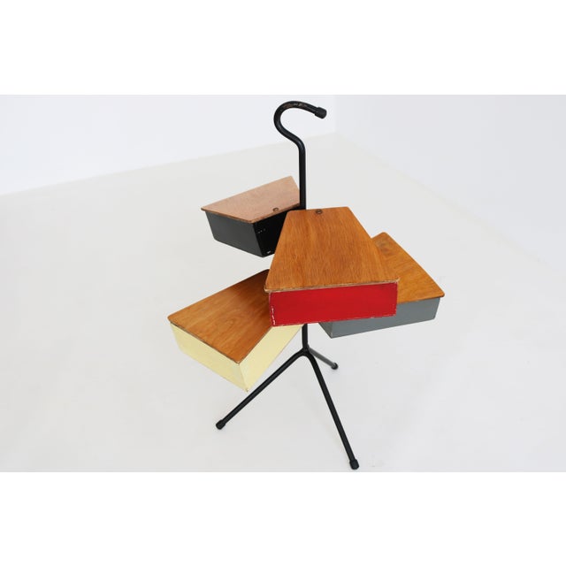 Mid-Century Dutch Sewing Box Stand by Joost Teders for Metalux, 1950s For Sale - Image 9 of 11