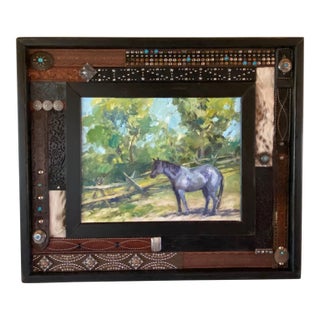 "Blue Roan" ~ Original Oil Painting ~ Lorie Batson ~ Reflects the Majestic Beauty of Horses and the Spirit of the West For Sale