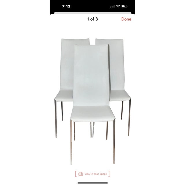 Metal 1960s Zanotta Lealta High Back Chairs by Roberto Barbieri Set of 3 For Sale - Image 7 of 8