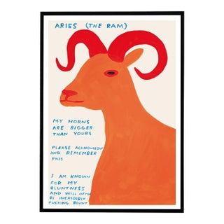 David Shrigley Aries Signs of the Zodiac Lithograph Poster (The Ram), 2021 For Sale