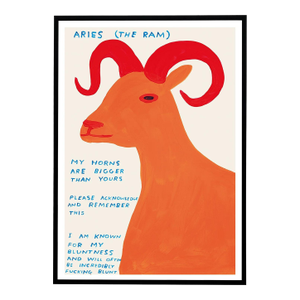 David Shrigley Aries Signs of the Zodiac Lithograph Poster (The Ram), 2021