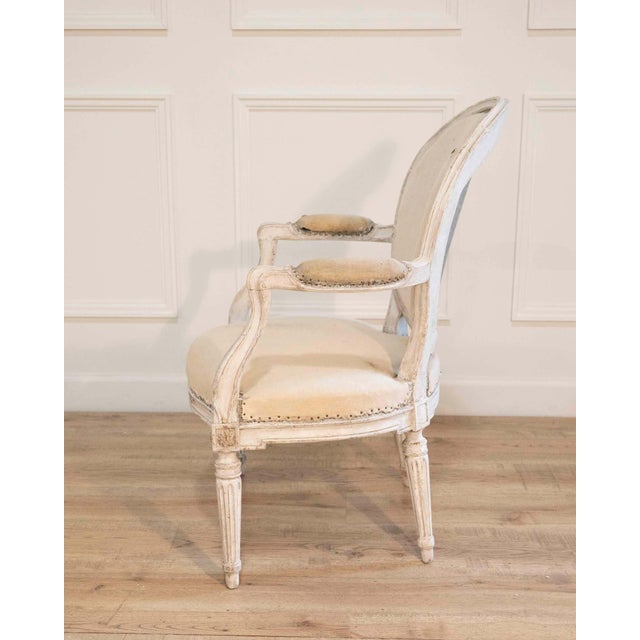Wood Set of Four Louis XVI Painted Armchairs, France, circa 1770–1780 For Sale - Image 7 of 10