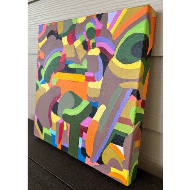 Abstract David Mac Innes “Orange Dominant” Construct Series 2003 #19 Abstract Original Painting on Canvas For Sale - Image 3 of 9