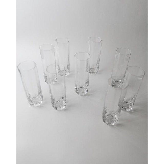 Vintage Octagonal Murano Drinking Glasses, 1980s, Set of 9 For Sale - Image 6 of 12