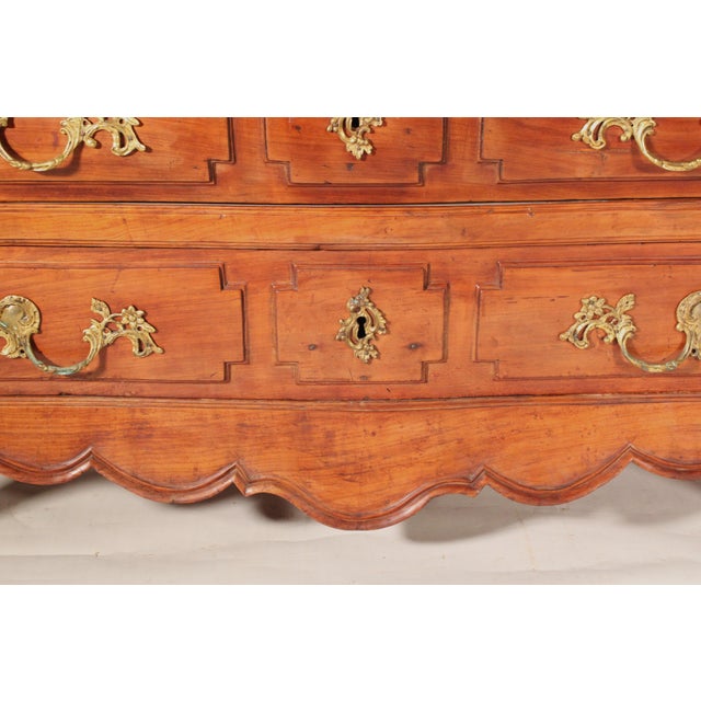 Wood Louis XV Provincial Fruitwood Bombe Chest of Drawers For Sale - Image 7 of 14