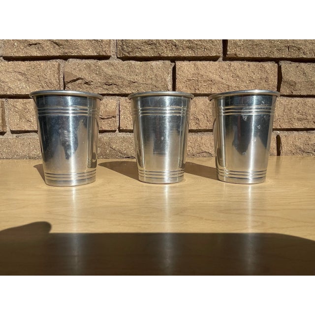 Metal 1950s Mid-Century Modern Retro Stripped Cocktail Shaker Set- 6 Pieces For Sale - Image 7 of 10