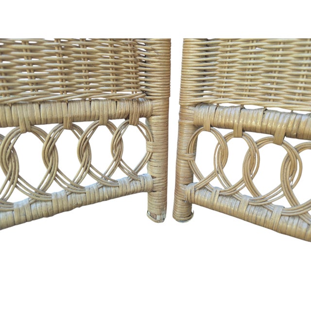 Vintage Coastal Nantucket Wicker Screen For Sale - Image 14 of 17