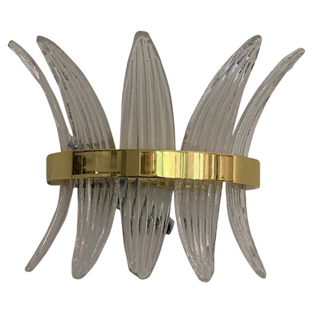Italian Palmetta Wall Sconce in Murano Glass from Simoeng For Sale
