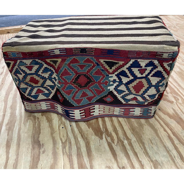 Antique Azerbaijan/ Shahsavan Cargo Bag or Mafrash, Bedding Bags, Soumak Kilim For Sale - Image 9 of 9
